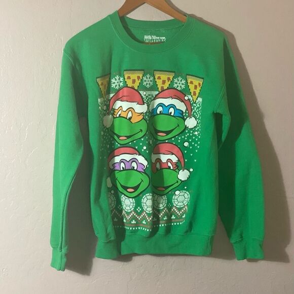 Nickelodeon Men’s Mutant Ninja Turtles Christmas Sweatshirt Sz S - Picture 1 of 4
